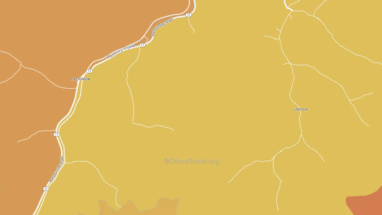 Lincoln, KY Map of Vandalism Rates