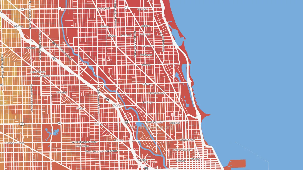 Lincoln Park, Chicago, IL Map of Vandalism Rates