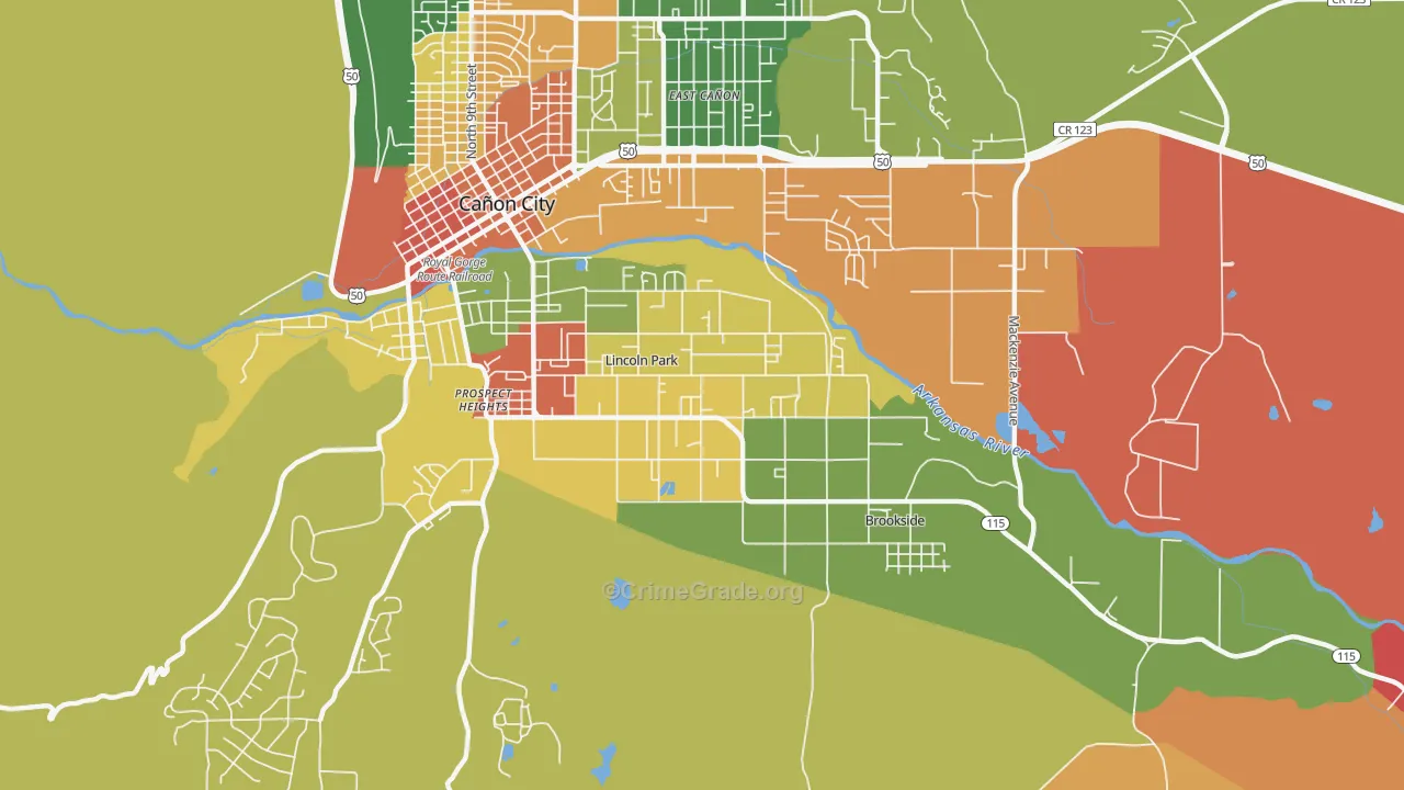 Lincoln Park, CO Map of Vandalism Rates