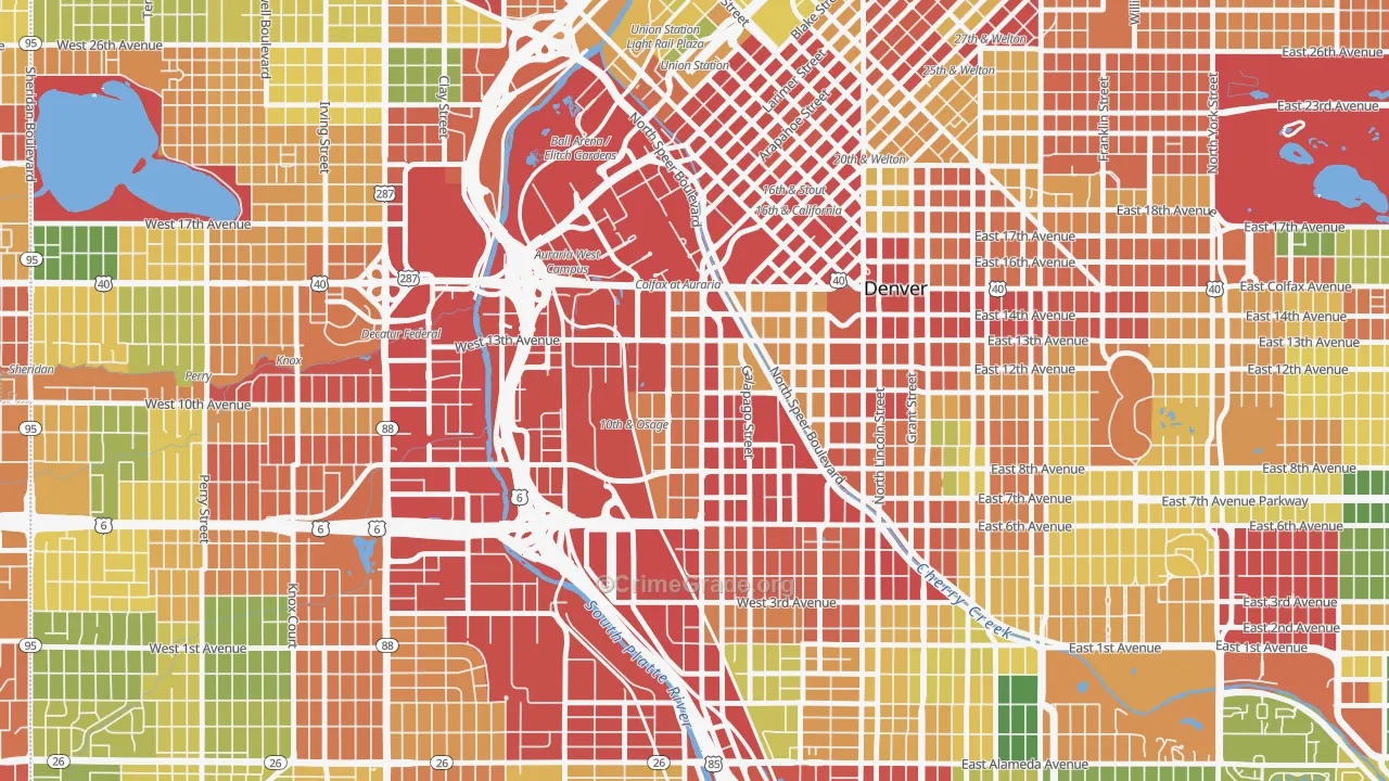 Lincoln Park, Denver, CO Map of Vandalism Rates