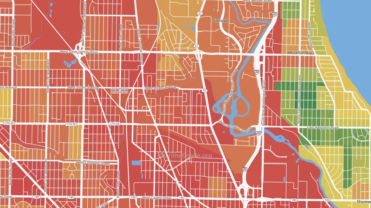 Lincoln Park, Milwaukee, WI Map of Vandalism Rates