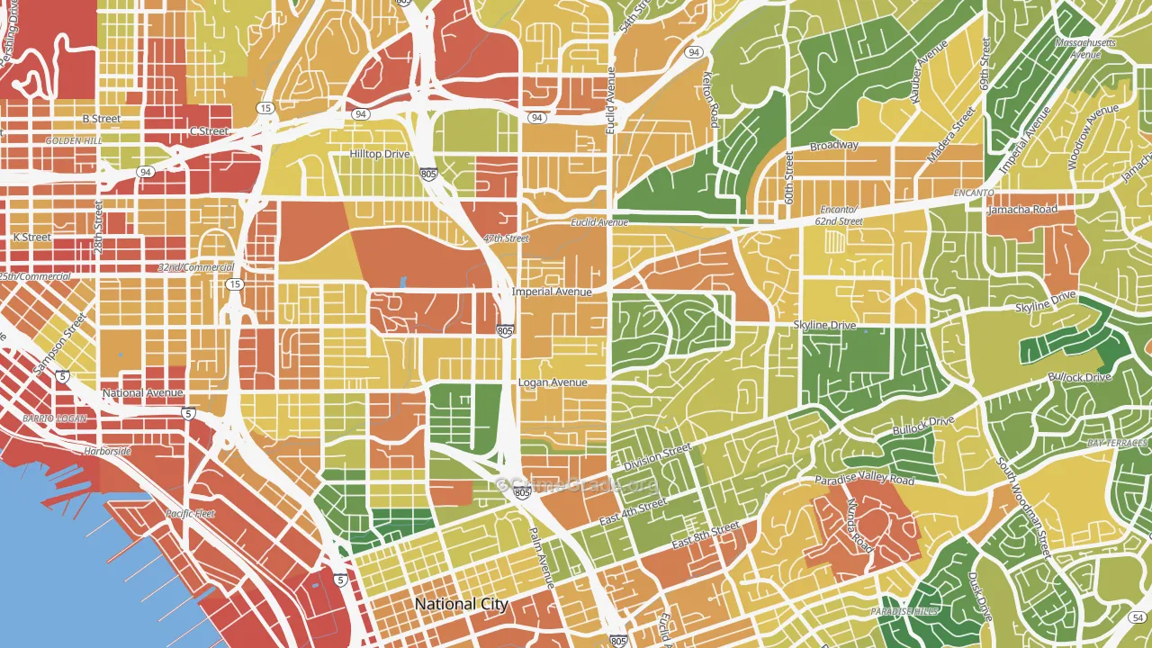 Lincoln Park, San Diego, CA Map of Vandalism Rates