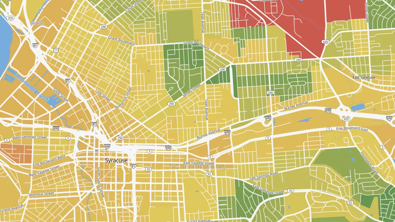 Lincoln Park-Syracuse, Syracuse, NY Map of Vandalism Rates
