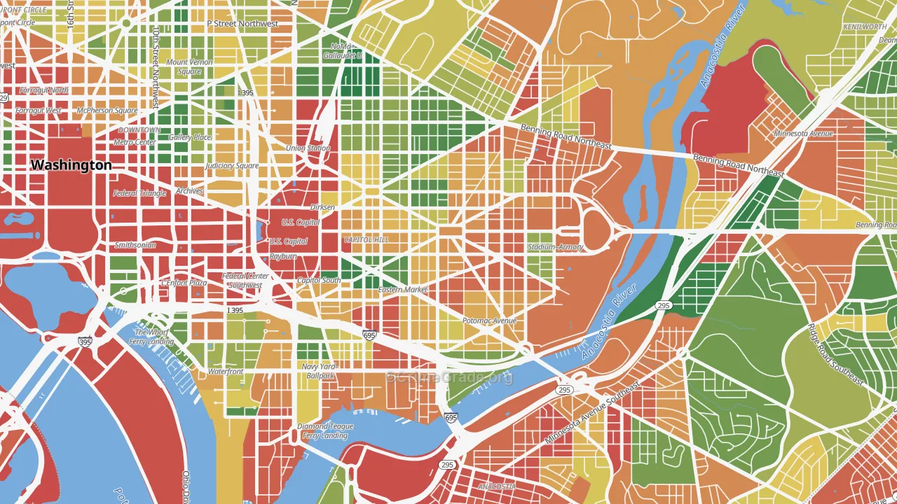 Lincoln Park, Washington, DC Map of Vandalism Rates