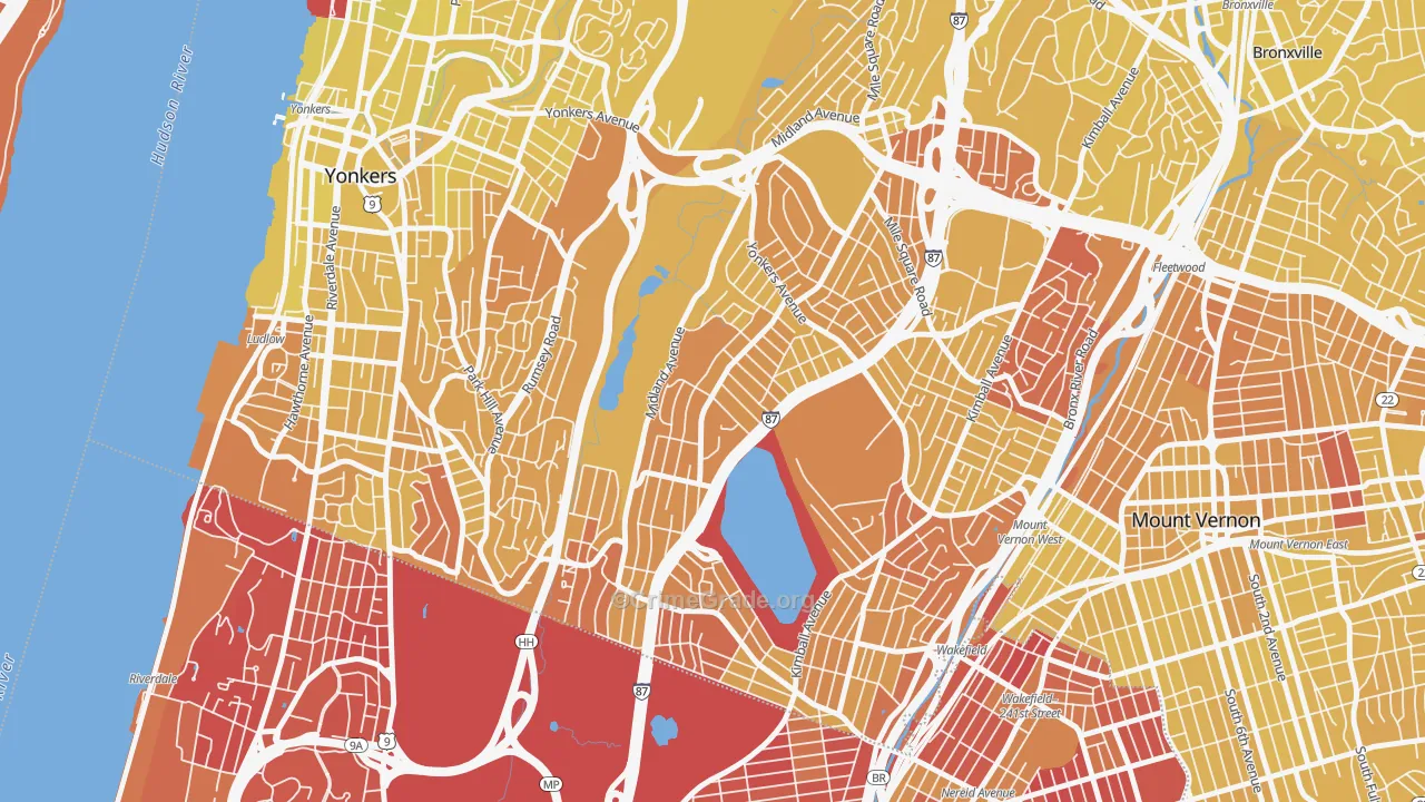 Lincoln Park, Yonkers, NY Map of Vandalism Rates
