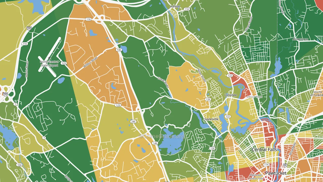 Lincoln, RI Map of Vandalism Rates