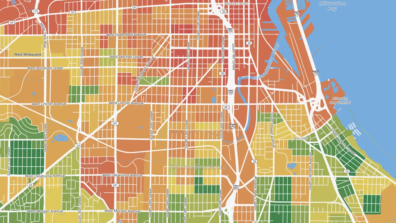 Lincoln Village, Milwaukee, WI Map of Vandalism Rates