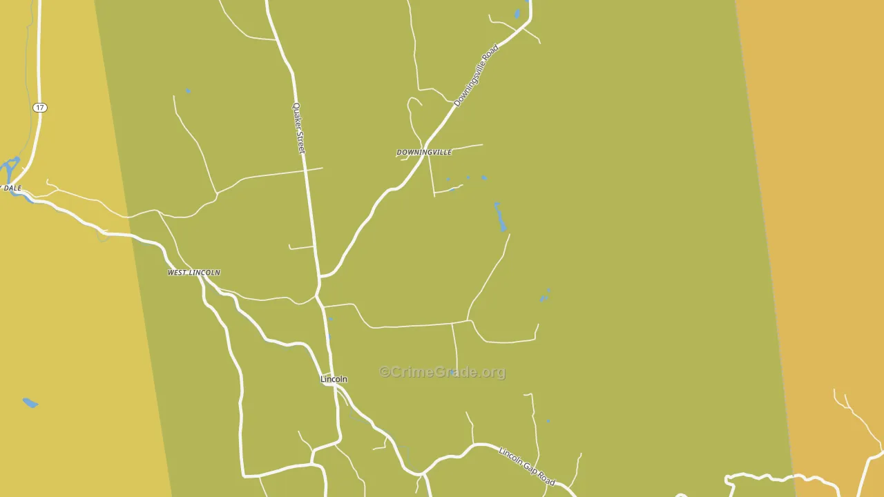 Lincoln, VT Map of Vandalism Rates