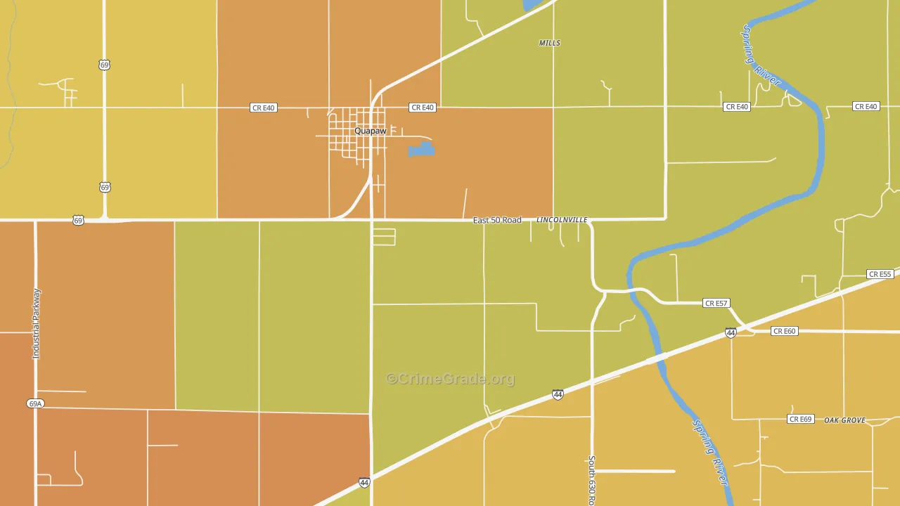Lincolnville, OK Map of Vandalism Rates