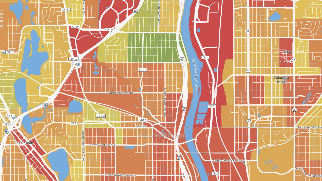 Lind-Bohanon, Minneapolis, MN Map of Vandalism Rates