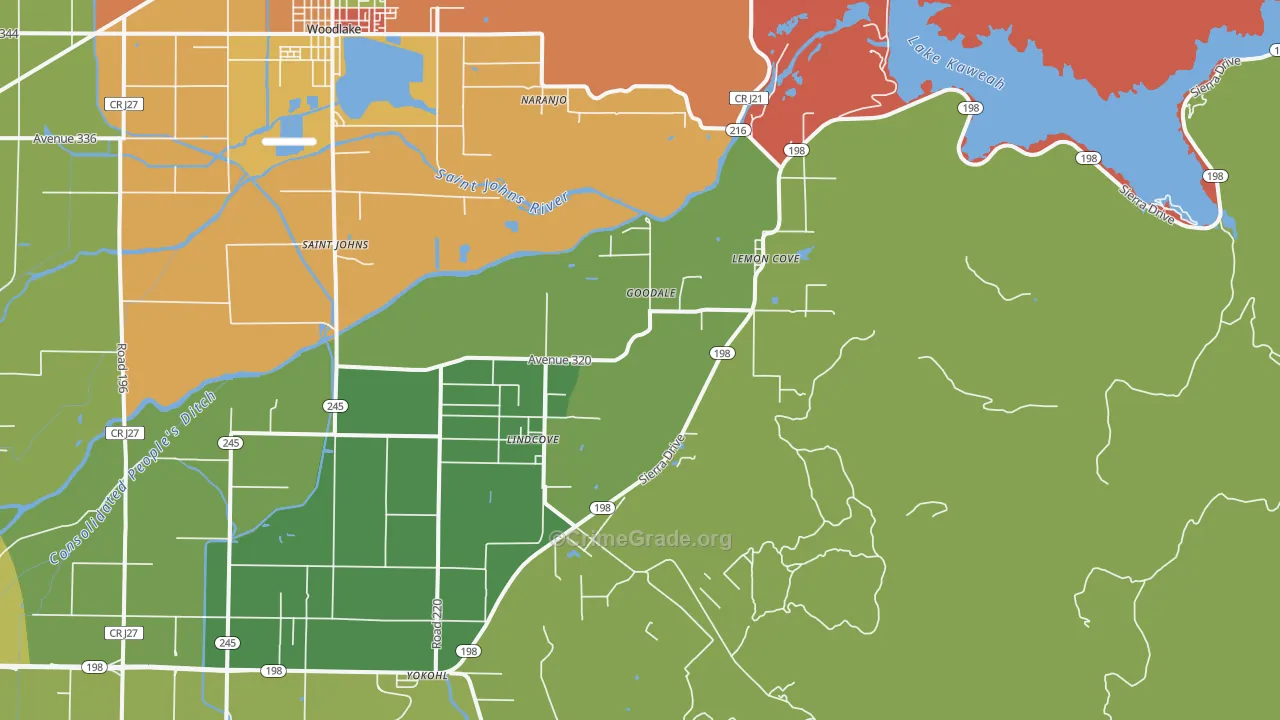 Lind Cove, CA Map of Vandalism Rates