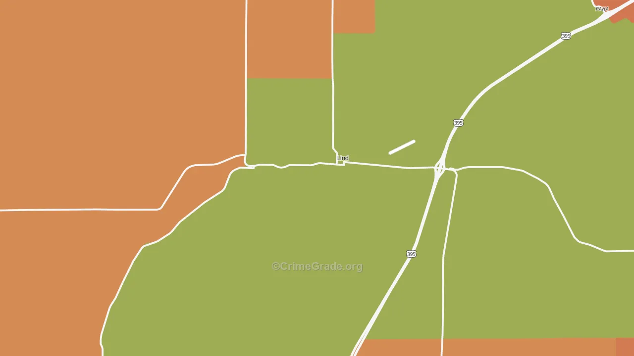 Lind, WA Map of Vandalism Rates