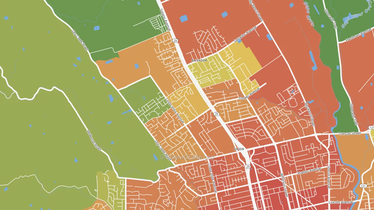 Linda Vista-San Francisco, Napa, CA Map of Vandalism Rates