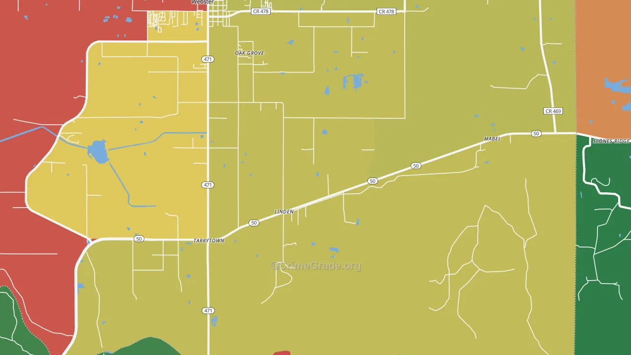 Linden, FL Map of Vandalism Rates