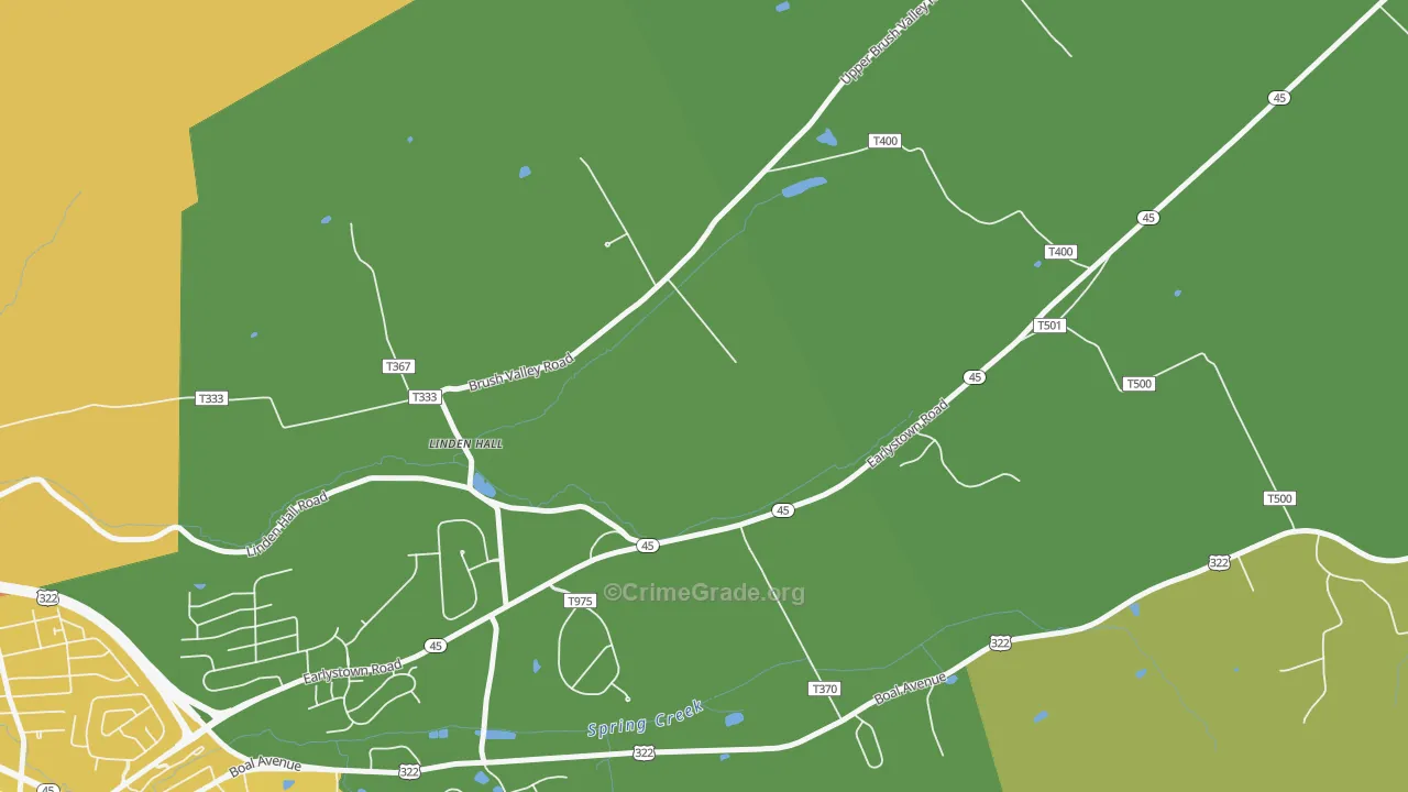 Linden Hall, PA Map of Vandalism Rates