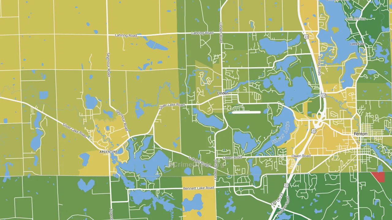 Linden, MI Map of Vandalism Rates