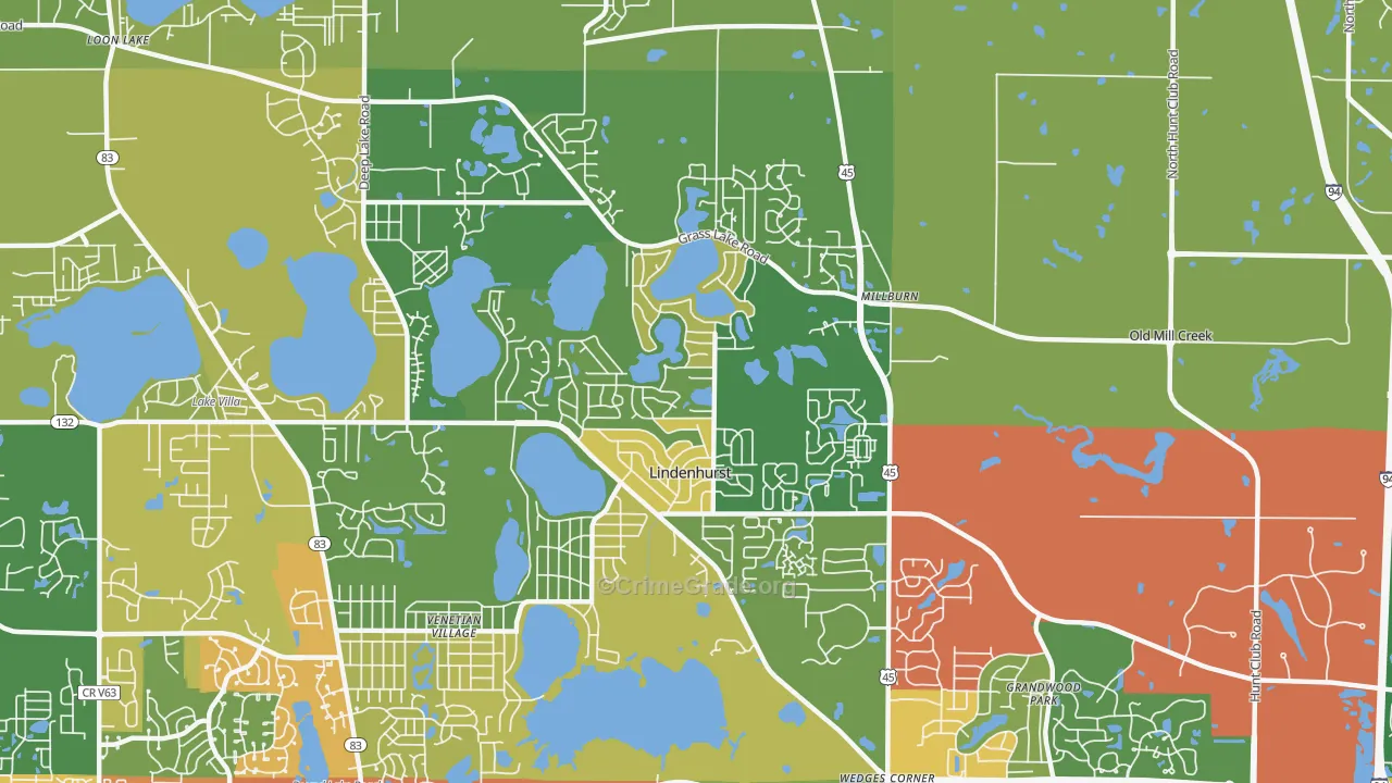 Lindenhurst, IL Map of Vandalism Rates