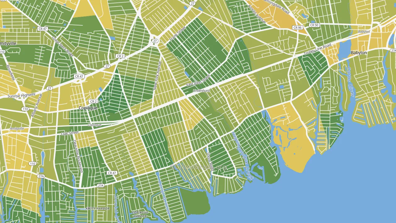 Lindenhurst, NY Map of Vandalism Rates