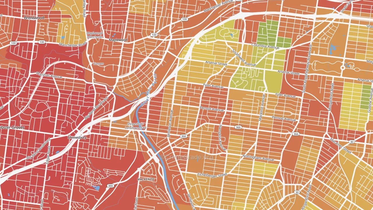 Lindenwood Park, St. Louis, MO Map of Vandalism Rates