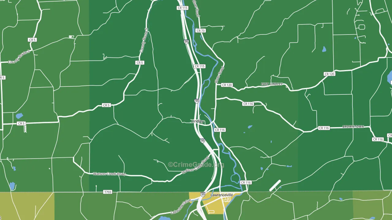 Lindley, NY Map of Vandalism Rates