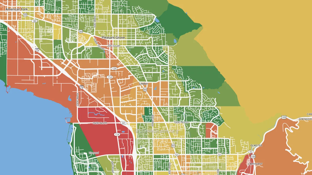 Lindon, UT Map of Vandalism Rates