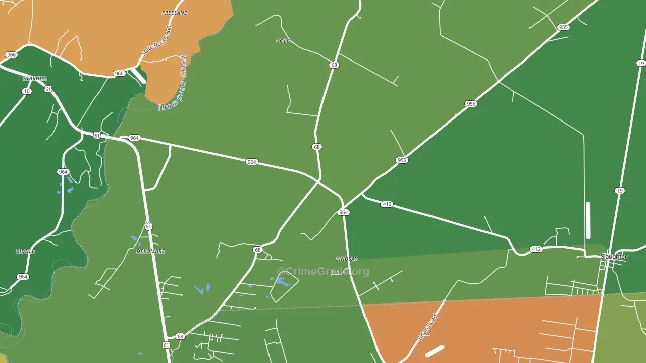 Lindsay, LA Map of Vandalism Rates
