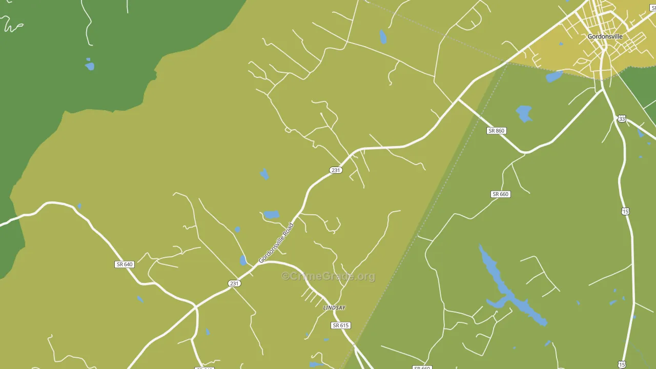 Lindsay, VA Map of Vandalism Rates