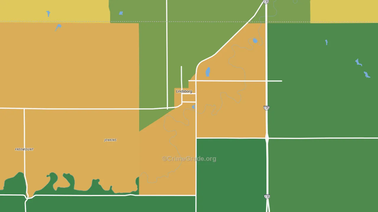 Lindsborg, KS Map of Vandalism Rates