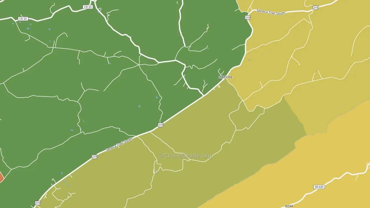 Lindside, WV Map of Vandalism Rates