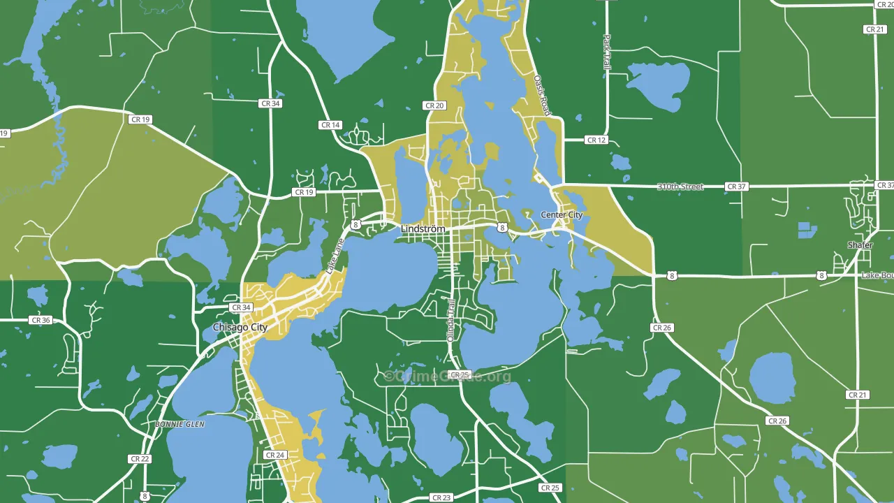 Lindstrom, MN Map of Vandalism Rates