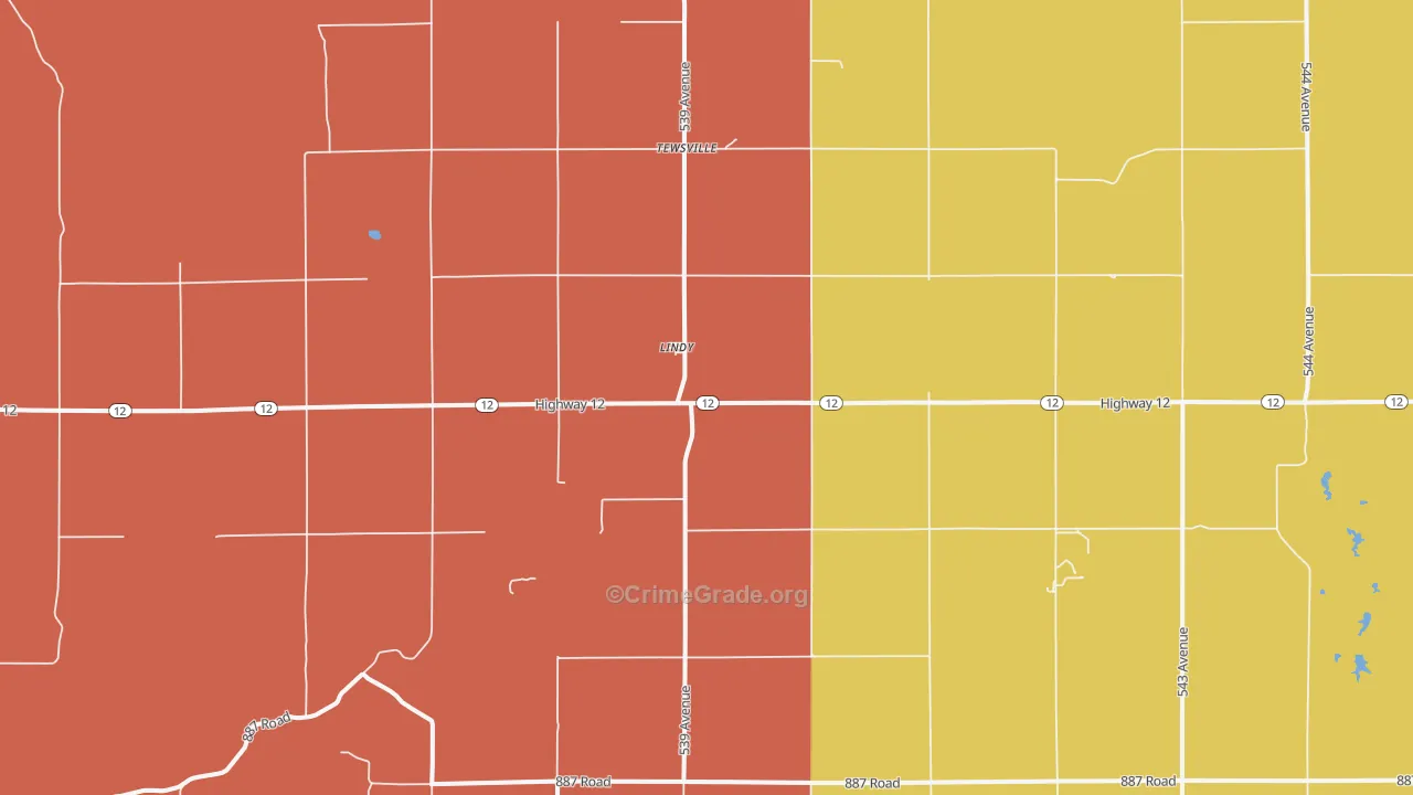 Lindy, NE Map of Vandalism Rates