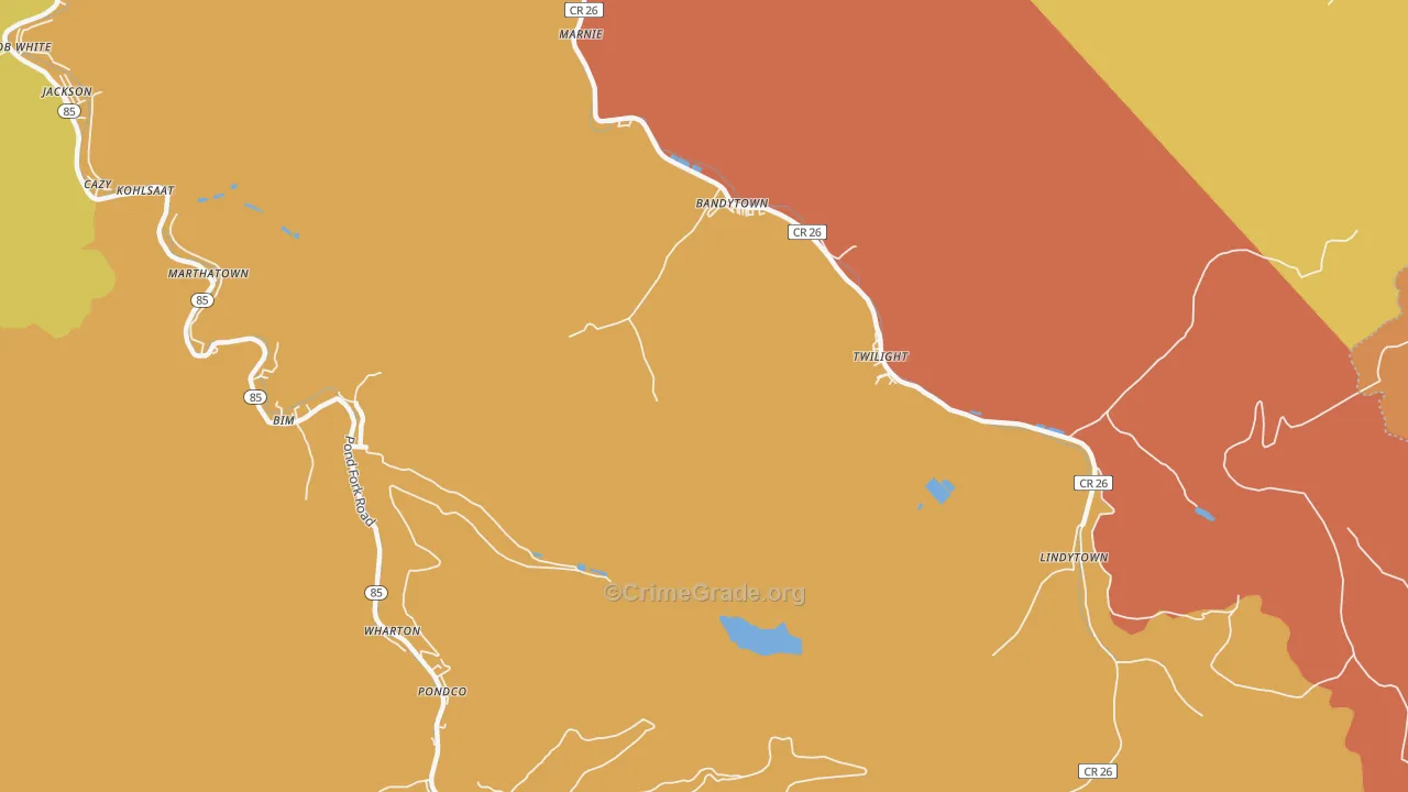 Lindytown, WV Map of Vandalism Rates