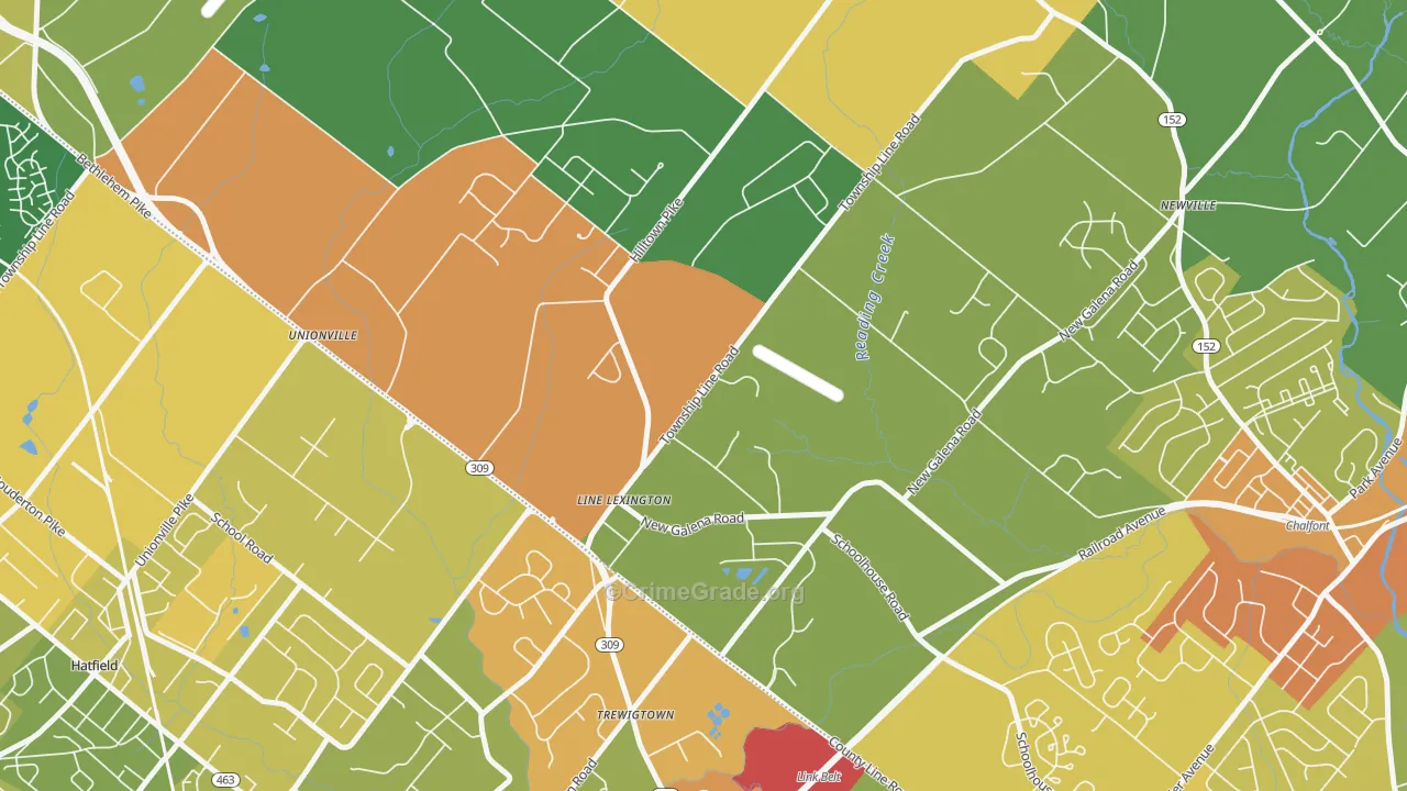 Line Lexington, PA Map of Vandalism Rates
