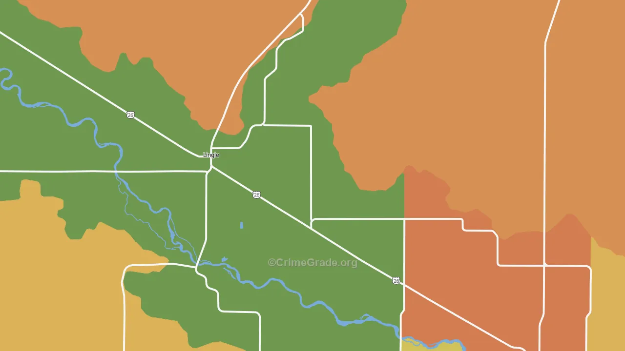 Lingle, WY Map of Vandalism Rates