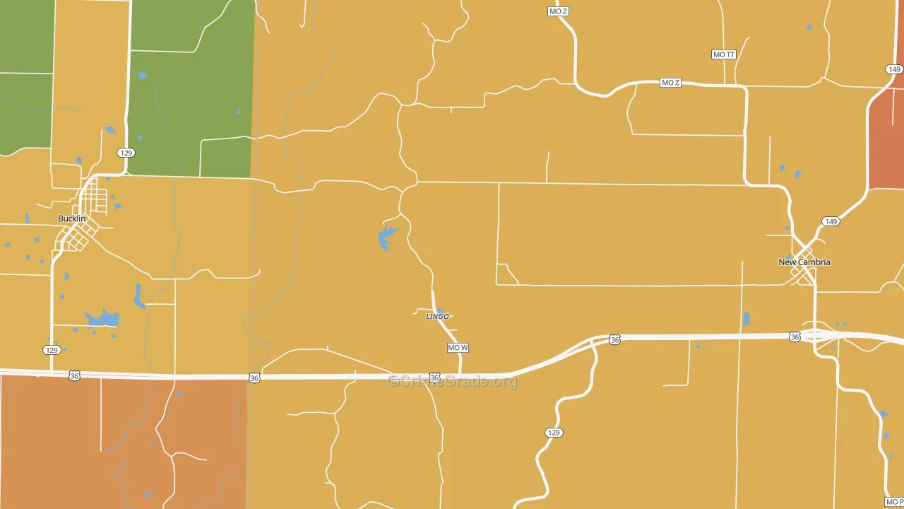 Lingo, MO Map of Vandalism Rates