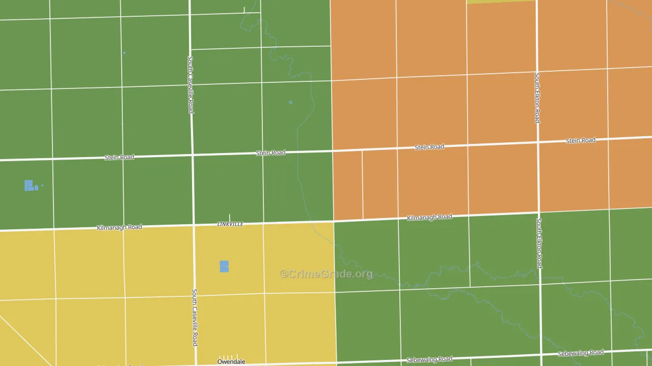 Linkville, MI Map of Vandalism Rates