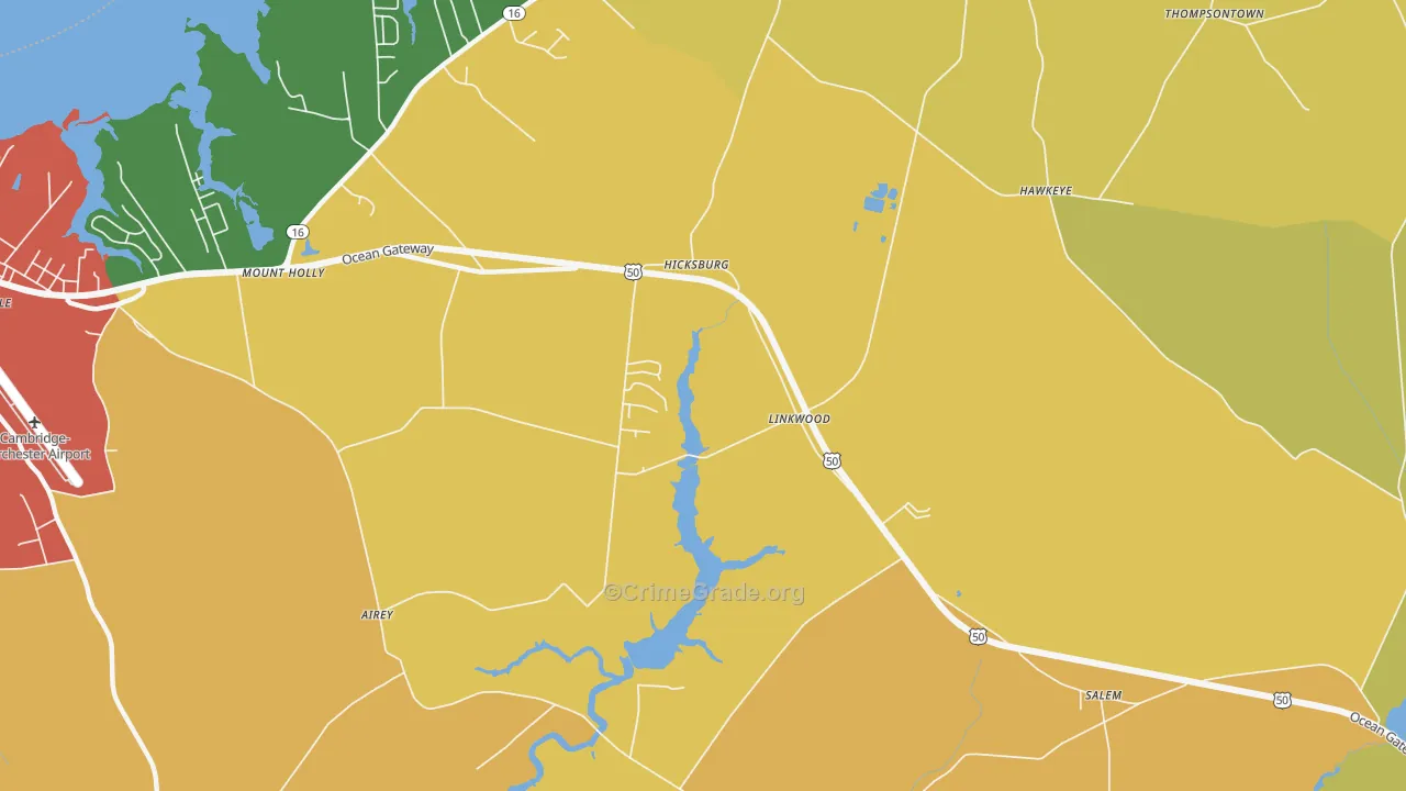 Linkwood, MD Map of Vandalism Rates