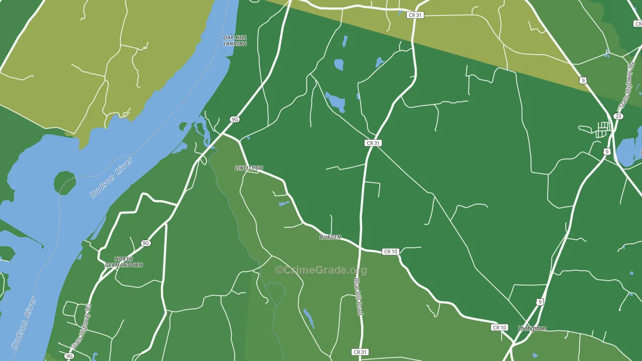 Linlithgo, NY Map of Vandalism Rates