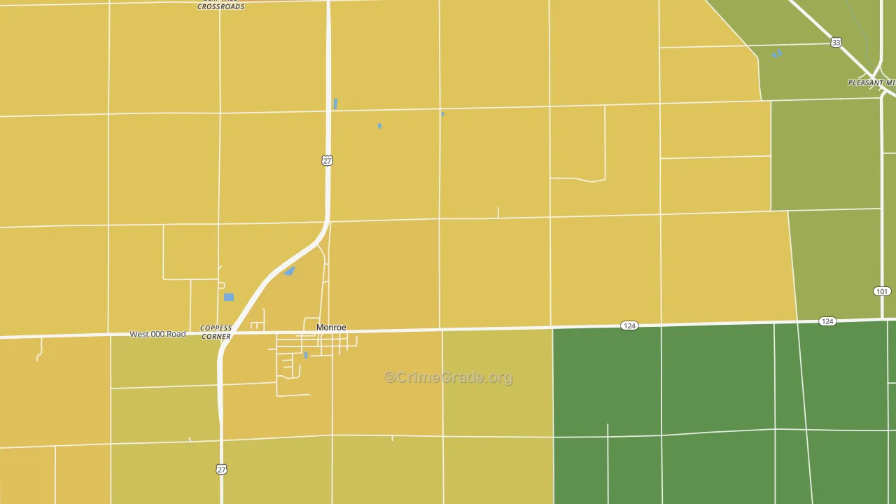 Linn Grove, IN Map of Vandalism Rates