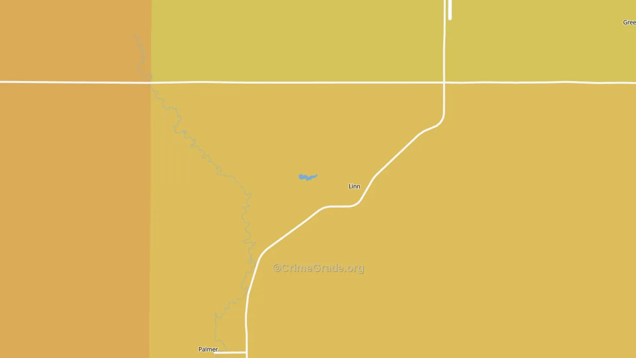 Linn, KS Map of Vandalism Rates