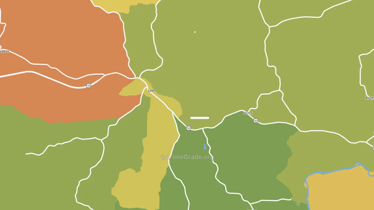 Linn, MO Map of Vandalism Rates
