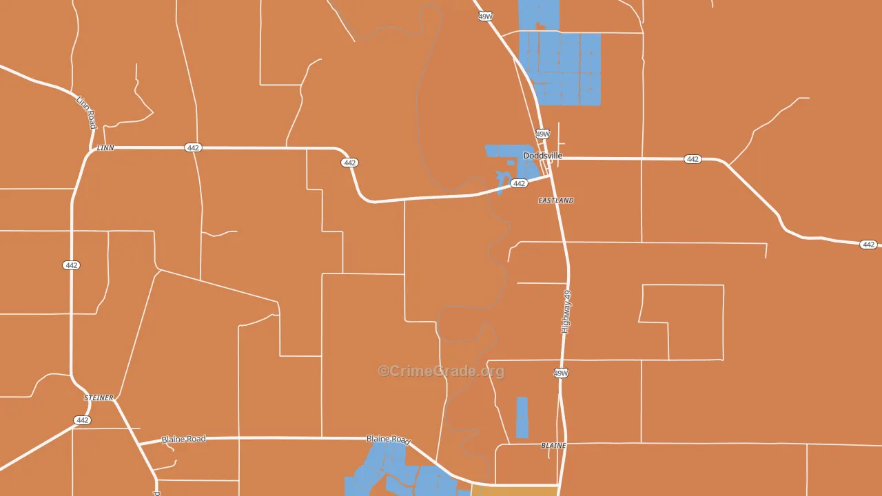 Linn, MS Map of Vandalism Rates