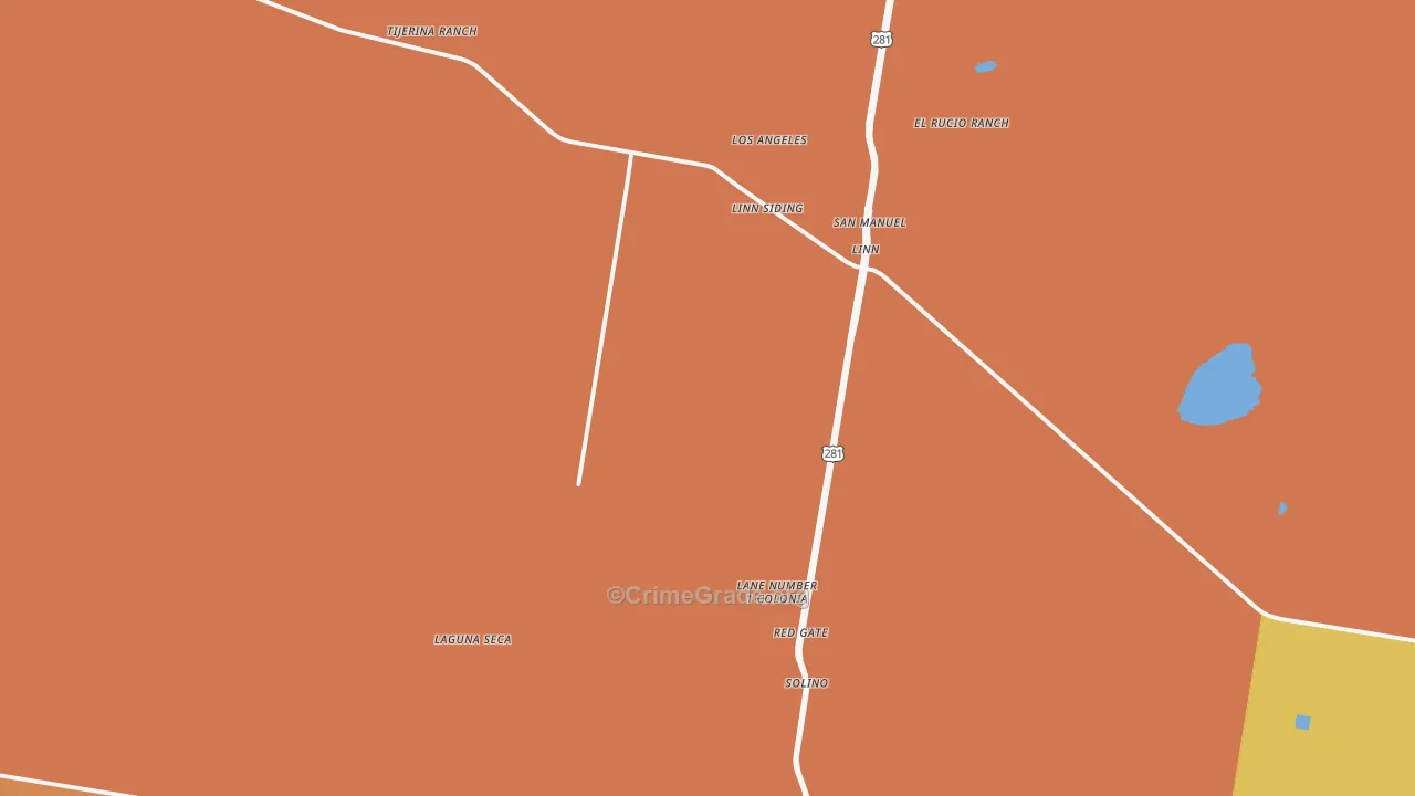 Linn, TX Map of Vandalism Rates