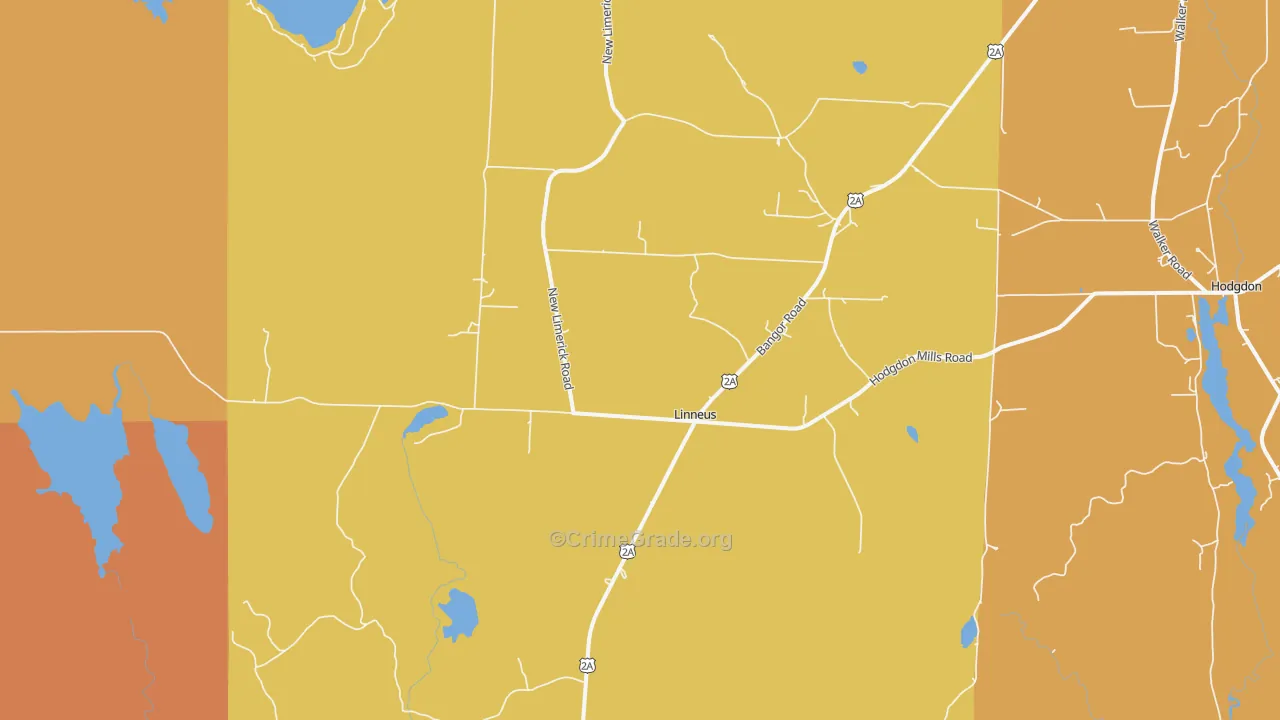 Linneus, ME Map of Vandalism Rates