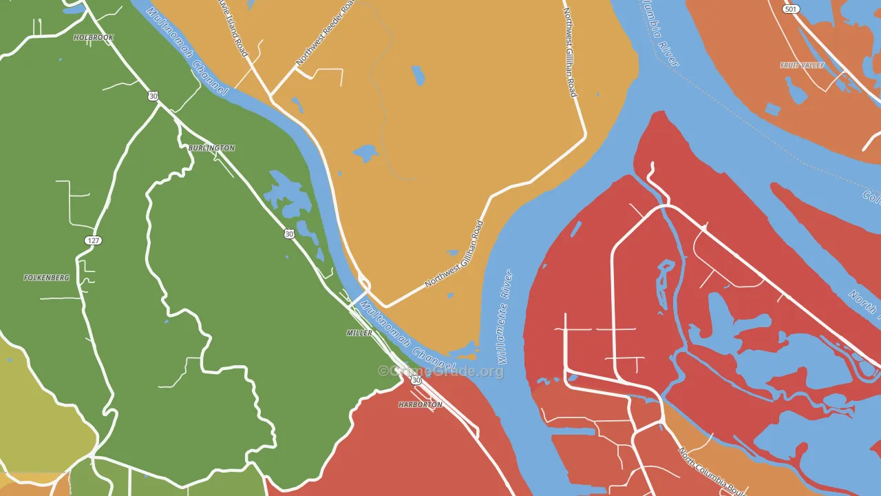 Linnton, OR Map of Vandalism Rates