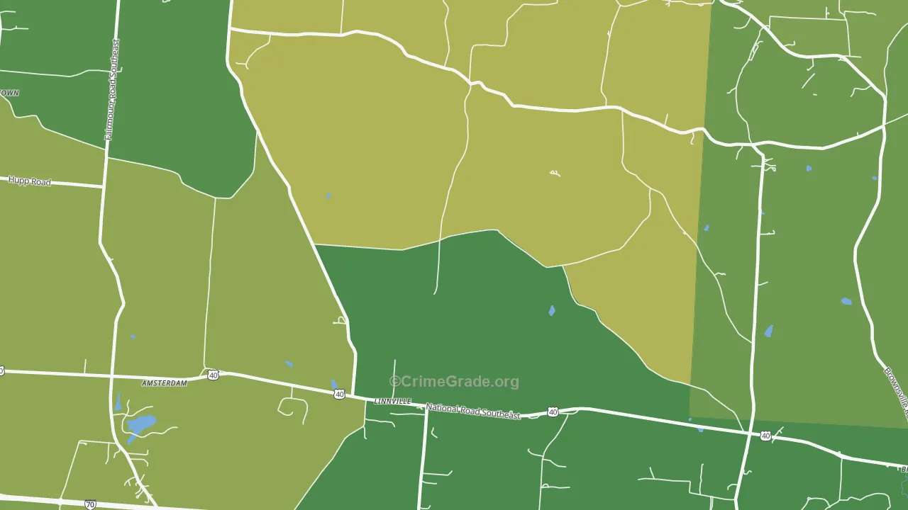 Linnville, OH Map of Vandalism Rates