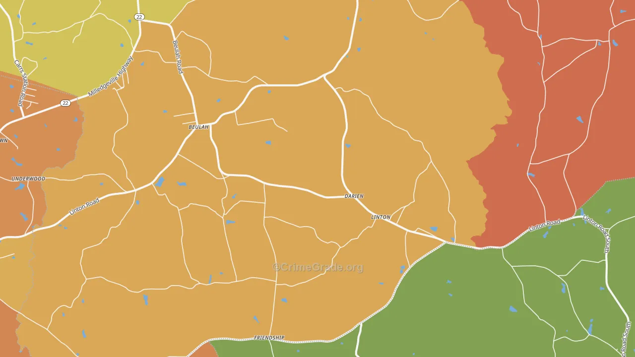 Linton, GA Map of Vandalism Rates