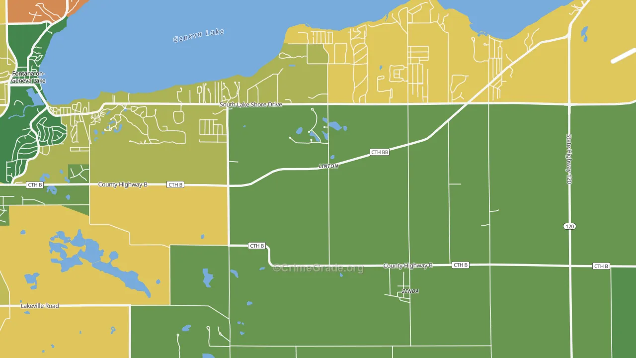 Linton, WI Map of Vandalism Rates