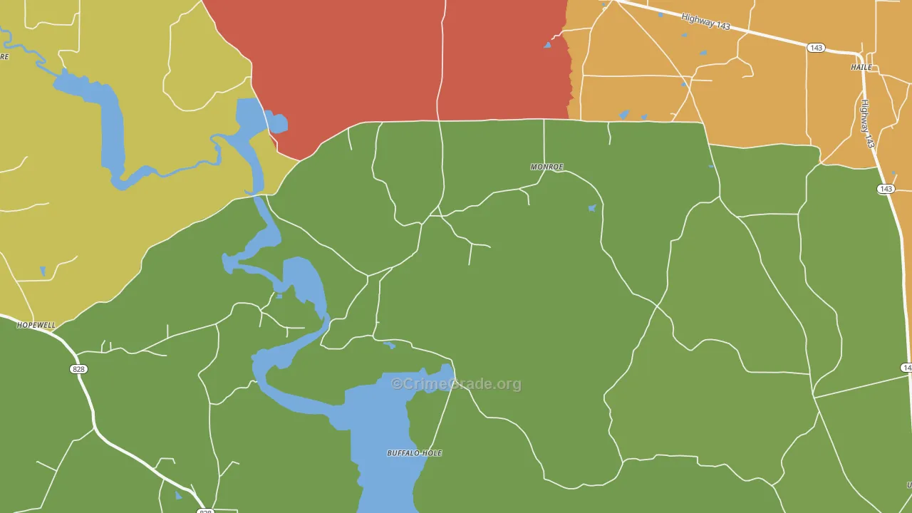 Linville, LA Map of Vandalism Rates