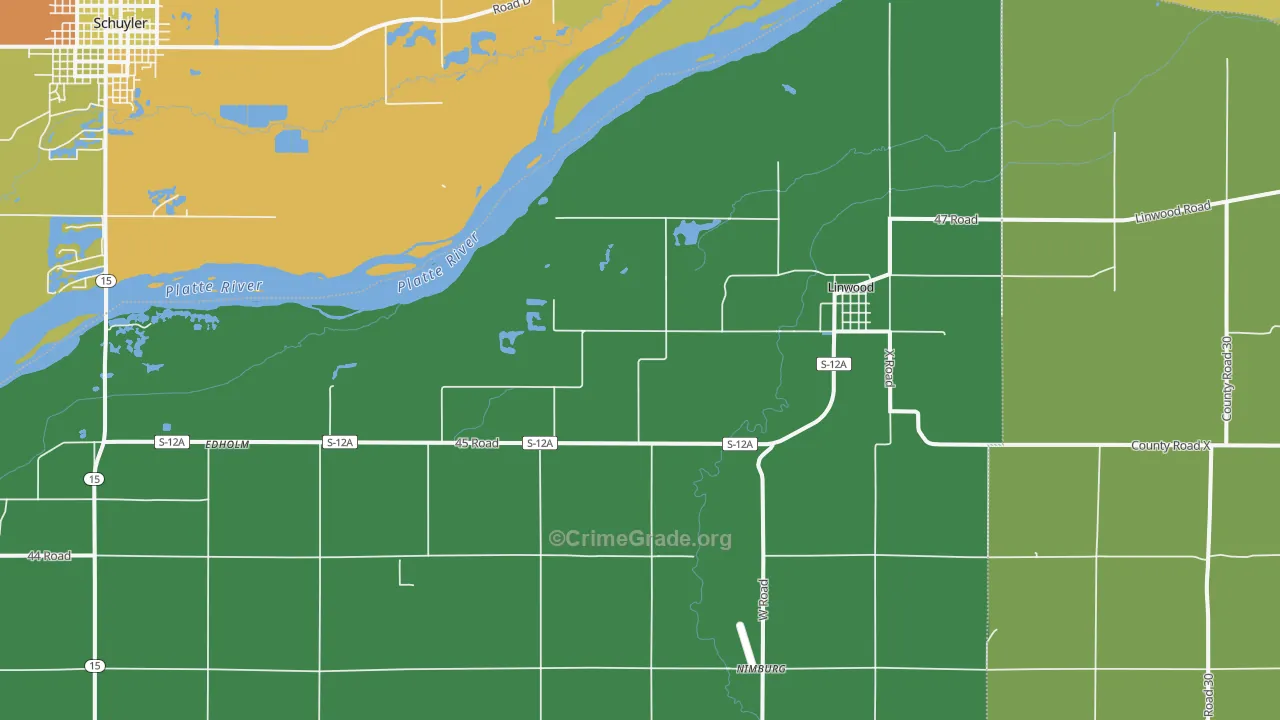 Linwood, NE Map of Vandalism Rates